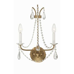 Karrington 2-Light Wall Sconce in Aged Brass