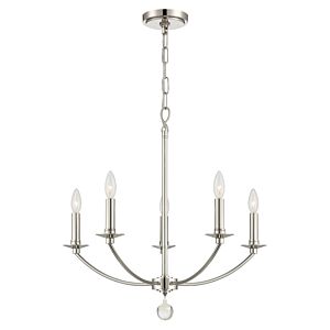 Mila 5-Light Chandelier in Polished Nickel