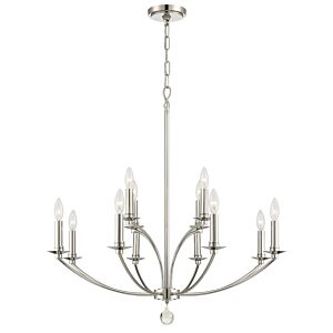 Mila 12-Light Chandelier in Polished Nickel