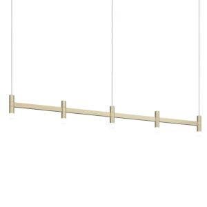 Systema Staccato 5-Light LED Linear Pendant in Brass Finish