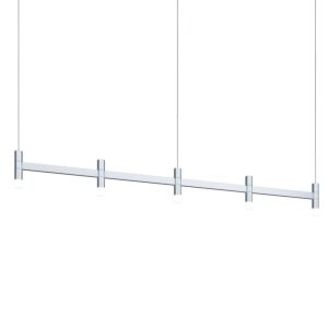 Systema Staccato 5-Light LED Linear Pendant in Bright Satin Aluminum