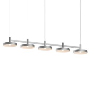 Systema Staccato 5-Light LED Linear Pendant in Bright Satin Aluminum