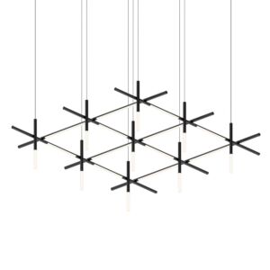 Labyrinth 1-Light LED Pendant in Satin Black