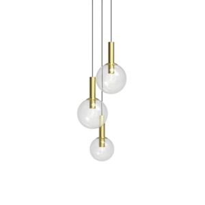 Bubbles 3-Light Pendant in Satin Brass