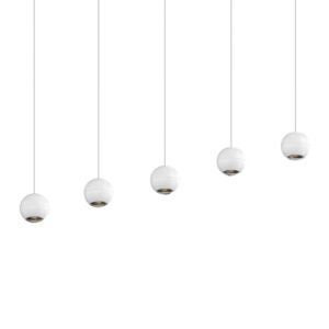 Hemisphere 5-Light Linear Pendant in Textured White