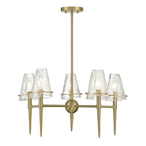 Shellbourne 5-Light Chandelier in Warm Brass