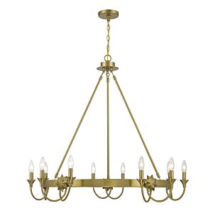 Sullivan 10-Light Chandelier in Warm Brass