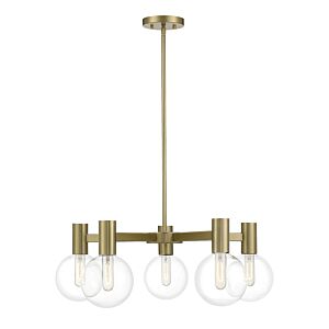 Wright 5-Light Chandelier in Warm Brass