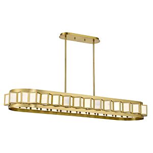 Gideon 8-Light Linear Chandelier in Warm Brass