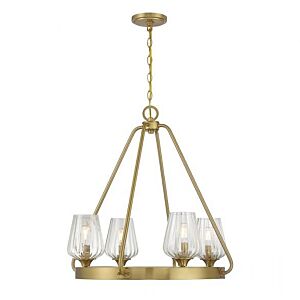 Carlton 4-Light Chandelier in Warm Brass