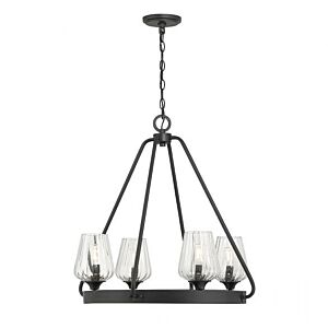 Carlton 4-Light Chandelier in Matte Black