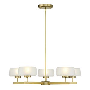 Falster 5-Light LED Chandelier in Warm Brass