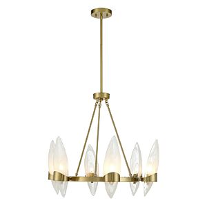 Nouvel 6-Light Chandelier in Warm Brass