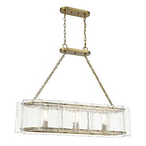 Genry 3-Light Linear Chandelier in Warm Brass