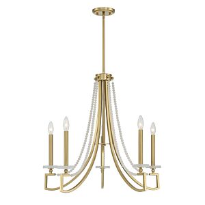 Helen 5-Light Chandelier in Warm Brass