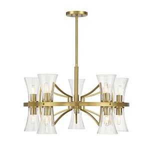 Bennington 10-Light Chandelier in Warm Brass