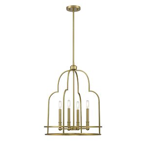 Diplomat 4-Light Pendant in Warm Brass