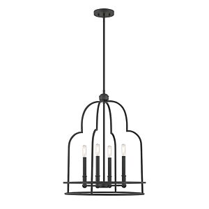 Diplomat 4-Light Pendant in Matte Black