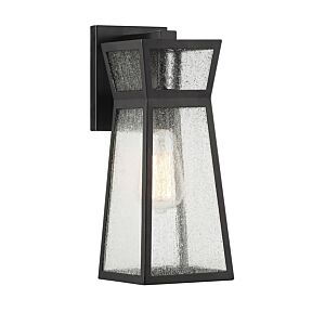 Millford 1-Light Outdoor Wall Lantern in Matte Black