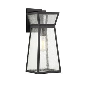 Millford 1-Light Outdoor Wall Lantern in Matte Black