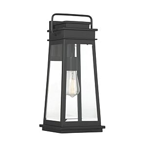 Boone 1-Light Outdoor Wall Lantern in Matte Black