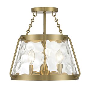 Crawford 3-Light Ceiling Light in Warm Brass