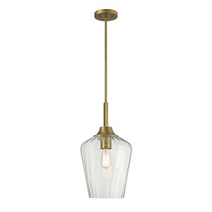 Carlton 1-Light Pendant in Warm Brass