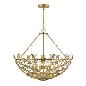 Birch 6-Light Pendant in Burnished Brass