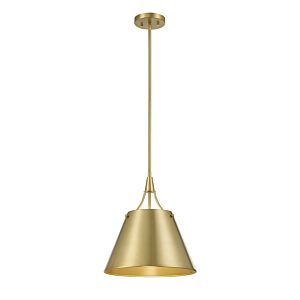 Willis 1-Light Pendant in Warm Brass