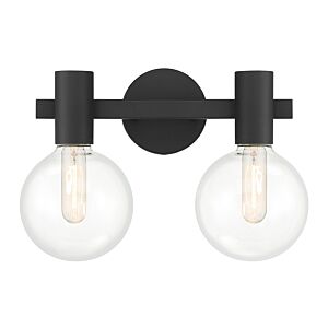 Wright 2-Light Bathroom Vanity Light in Matte Black