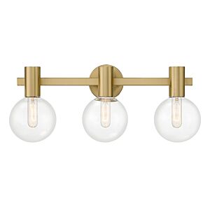 Wright 3-Light Bathroom Vanity Light in Warm Brass