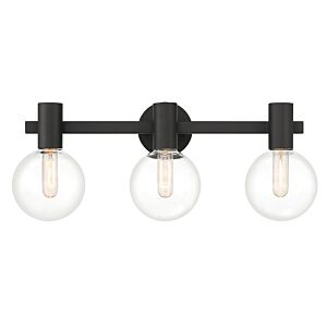 Wright 3-Light Bathroom Vanity Light in Matte Black