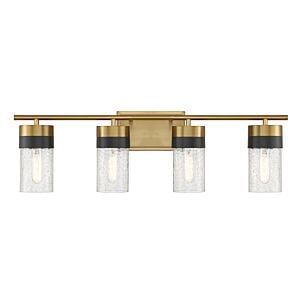 Brickell 4-Light Bathroom Vanity Light in Warm Brass and Black