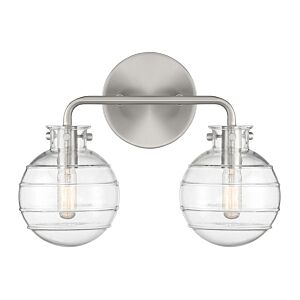 Mason 2-Light Bathroom Vanity Light in Satin Nickel