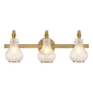 Adams 3-Light Bathroom Vanity Light in Warm Brass