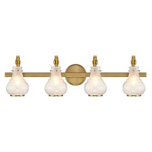 Adams 4-Light Bathroom Vanity Light in Warm Brass