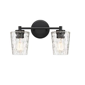 Ballas 2-Light Bathroom Vanity Light in Matte Black