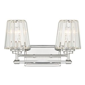 Garnet 2-Light Bathroom Vanity Light in Polished Nickel