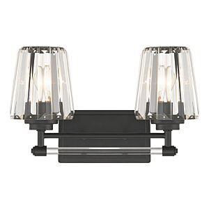 Garnet 2-Light Bathroom Vanity Light in Matte Black