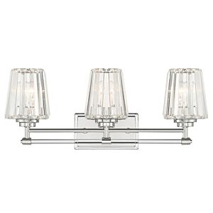 Garnet 3-Light Bathroom Vanity Light in Polished Nickel