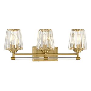 Garnet 3-Light Bathroom Vanity Light in Warm Brass