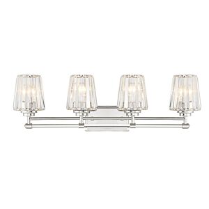 Garnet 4-Light Bathroom Vanity Light in Polished Nickel