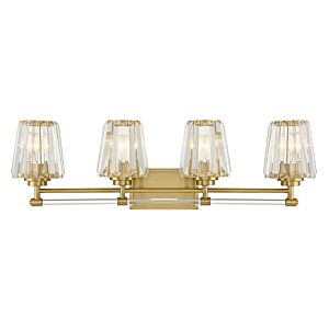 Garnet 4-Light Bathroom Vanity Light in Warm Brass