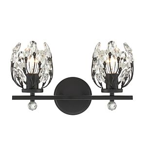 Moreno 2-Light Bathroom Vanity Light in Matte Black