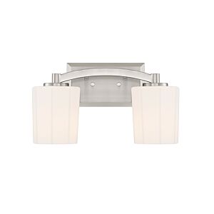 Whitney 2-Light Bathroom Vanity Light in Satin Nickel