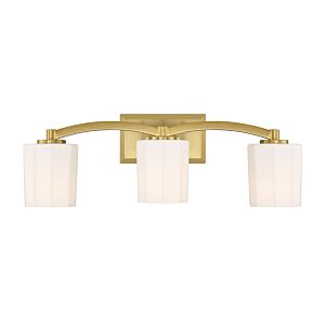 Whitney 3-Light Bathroom Vanity Light in Warm Brass