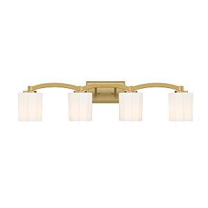 Whitney 4-Light Bathroom Vanity Light in Warm Brass