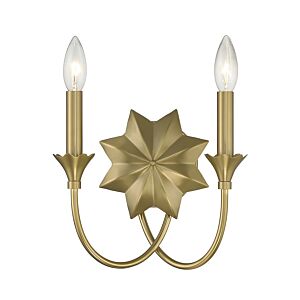 Sullivan 2-Light Wall Sconce in Warm Brass