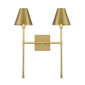 Jefferson 2-Light Wall Sconce in Warm Brass