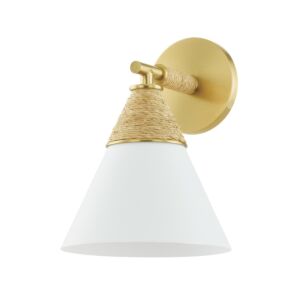 Mica 1-Light Wall Sconce in Aged Brass